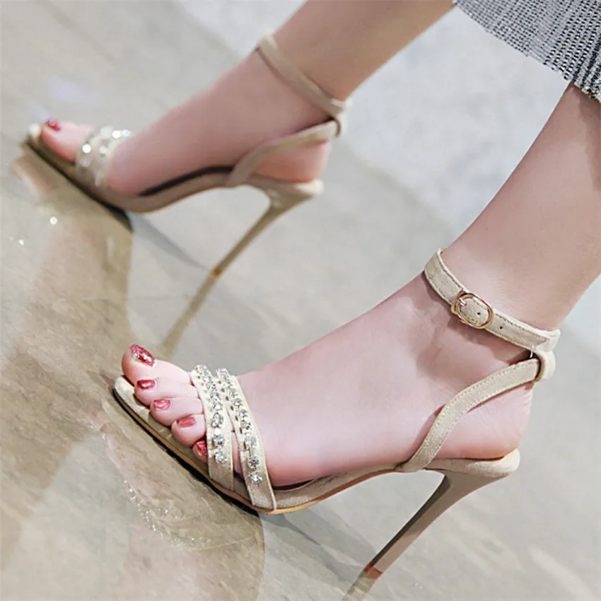 Женские сандалии-гладиаторы туфли-лодочки с открытым носком на высоком каблуке