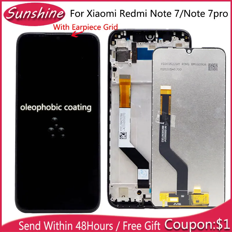 Для Xiaomi Redmi Note 7 ЖК экран сенсорный дигитайзер сборка для Note7 Pro дисплей запасные