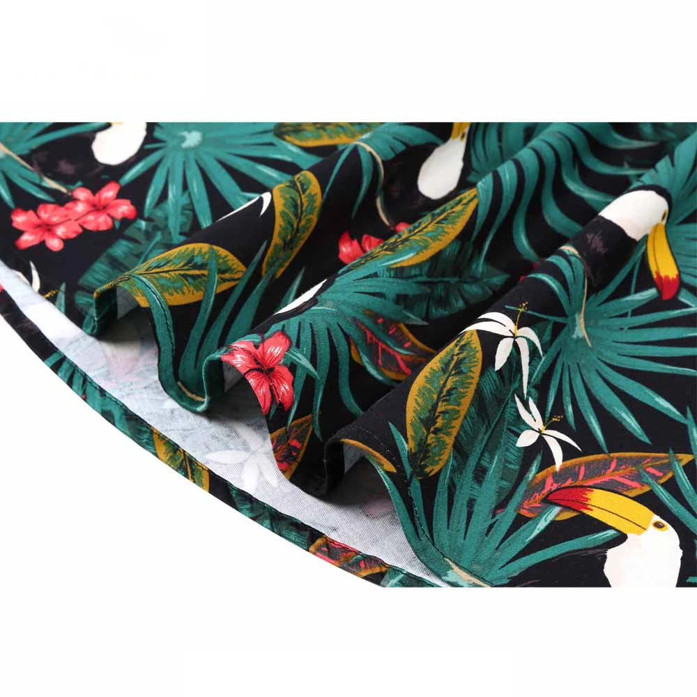 Попугай с птичьим принтом летнее платье размера плюс для женщин в винтажном