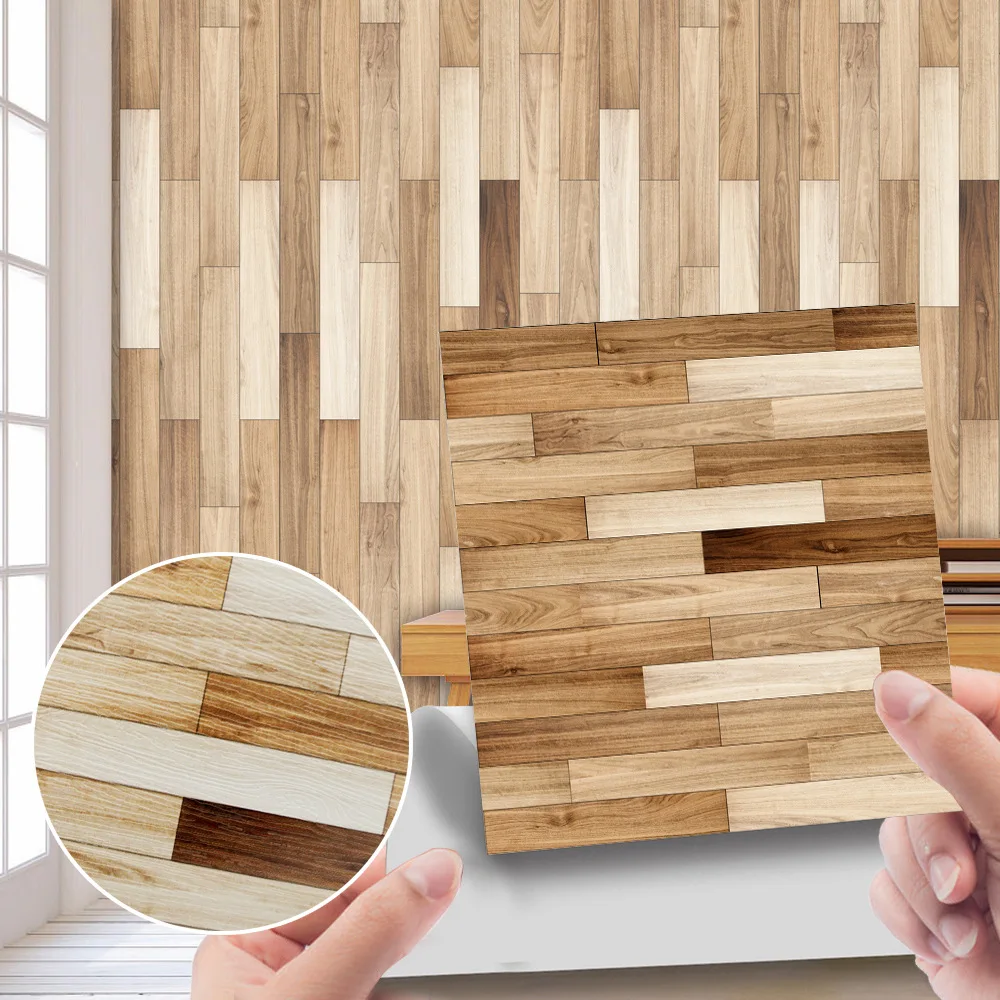 

Wood Grain Tile Stickers Retro Brick Pattern Floor Sticker Home Decoration Self-Adhesive Waterproof DIY Wallstickers Wall Paper