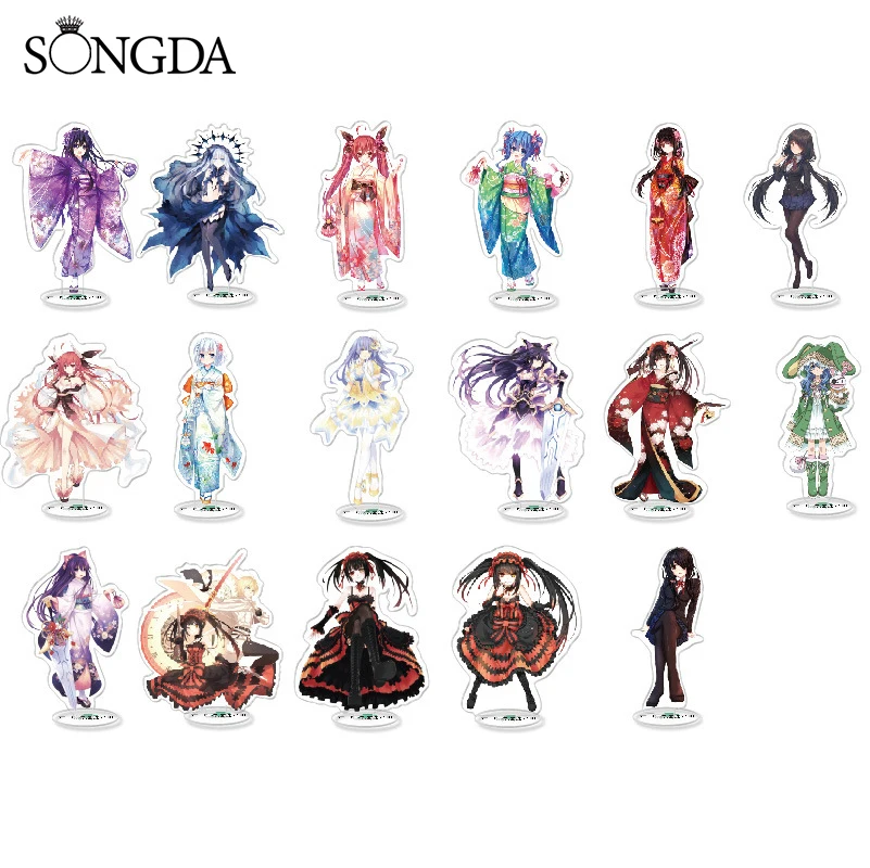 

Anime Date A Live Acrylic Stand Keychain Itsuka Kotori Tokisaki Kurumi Figures Model Plate Cosplay Desk Decor Teens Accessories