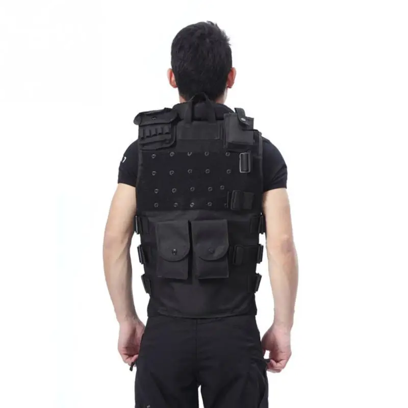 Мужской тактический жилет пуленепробиваемый модель Molle черный Cs Swat защитное