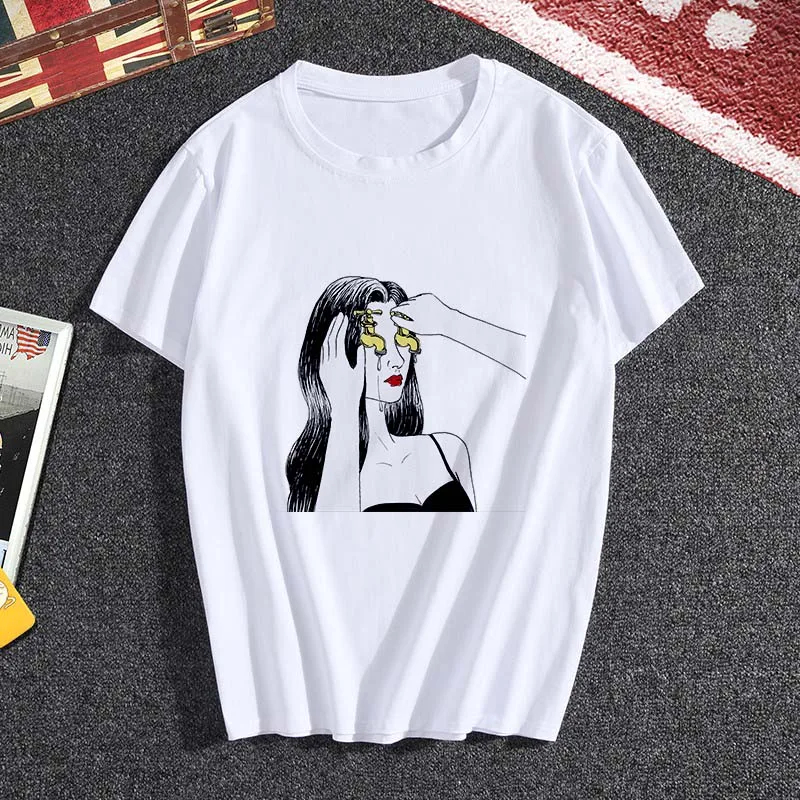 2019 новая хипстерская футболка с абстрактным художественным принтом Футболка