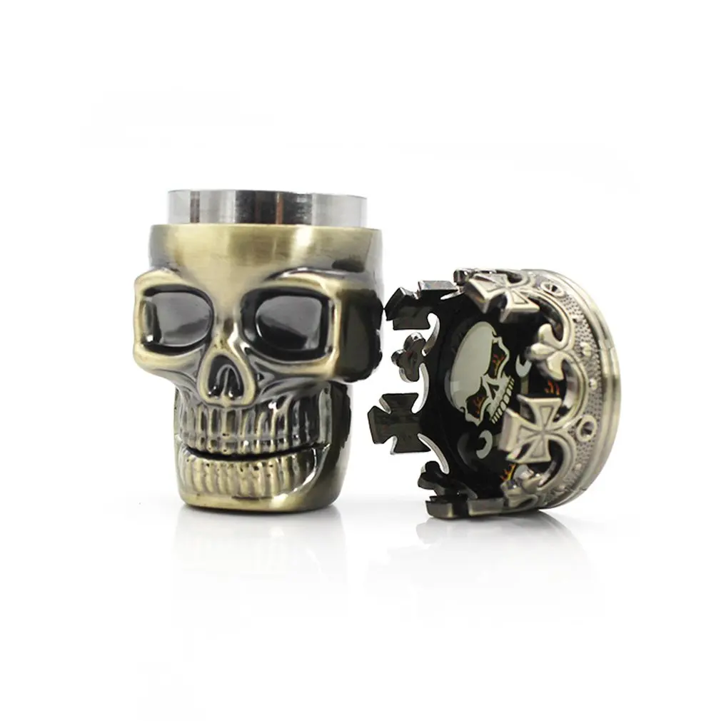 Smoke Grinder Metal King Skull Tobacco Spice Herb 3 Layers Teeth Crusher Pollen Catcher Accessories | Дом и сад