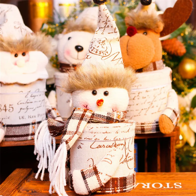 2017 для конфет рождественские украшения с изображением снеговика и Санта