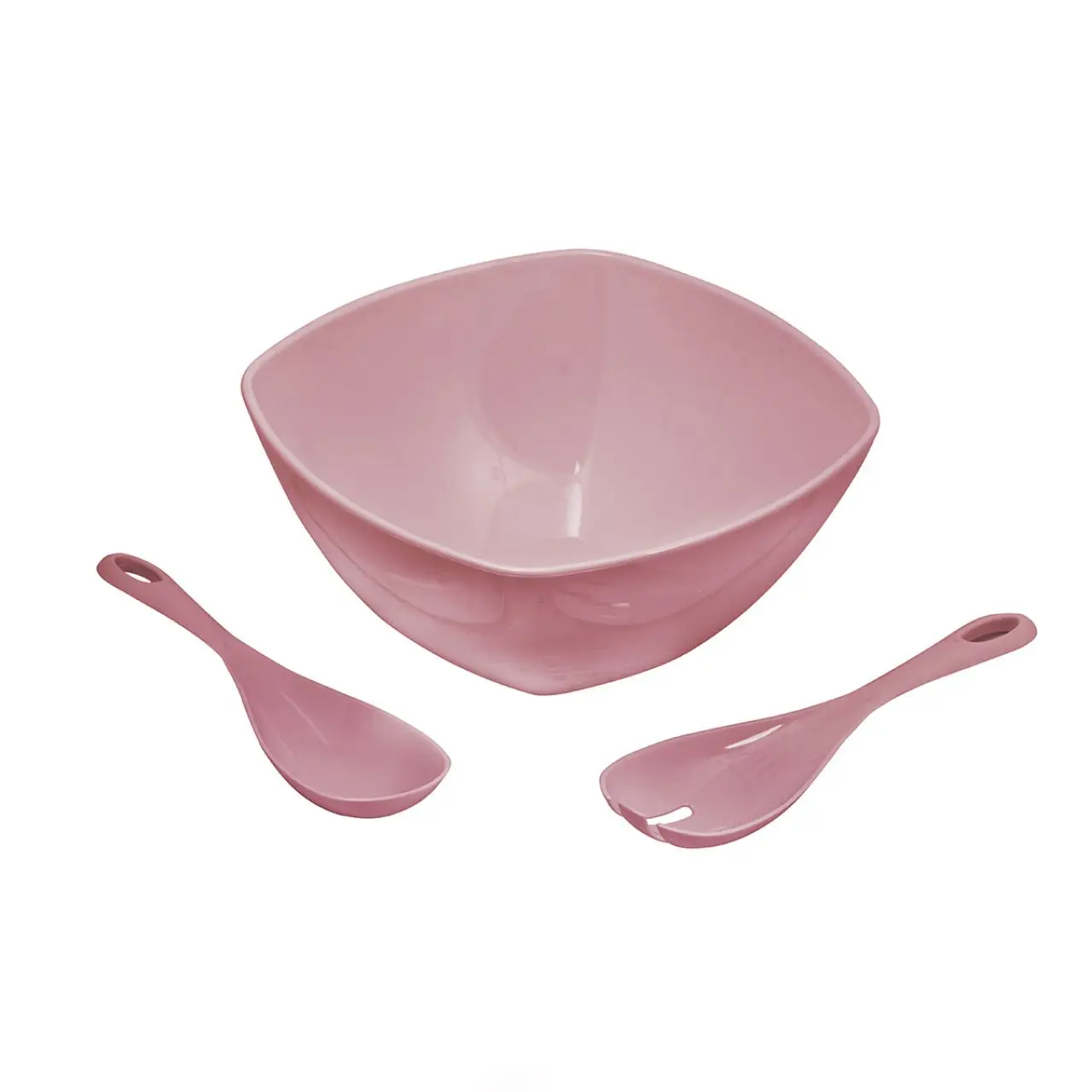 

Acrylic Soft Pink Square Salad Bowl lunch box bulaklar eat bars knife