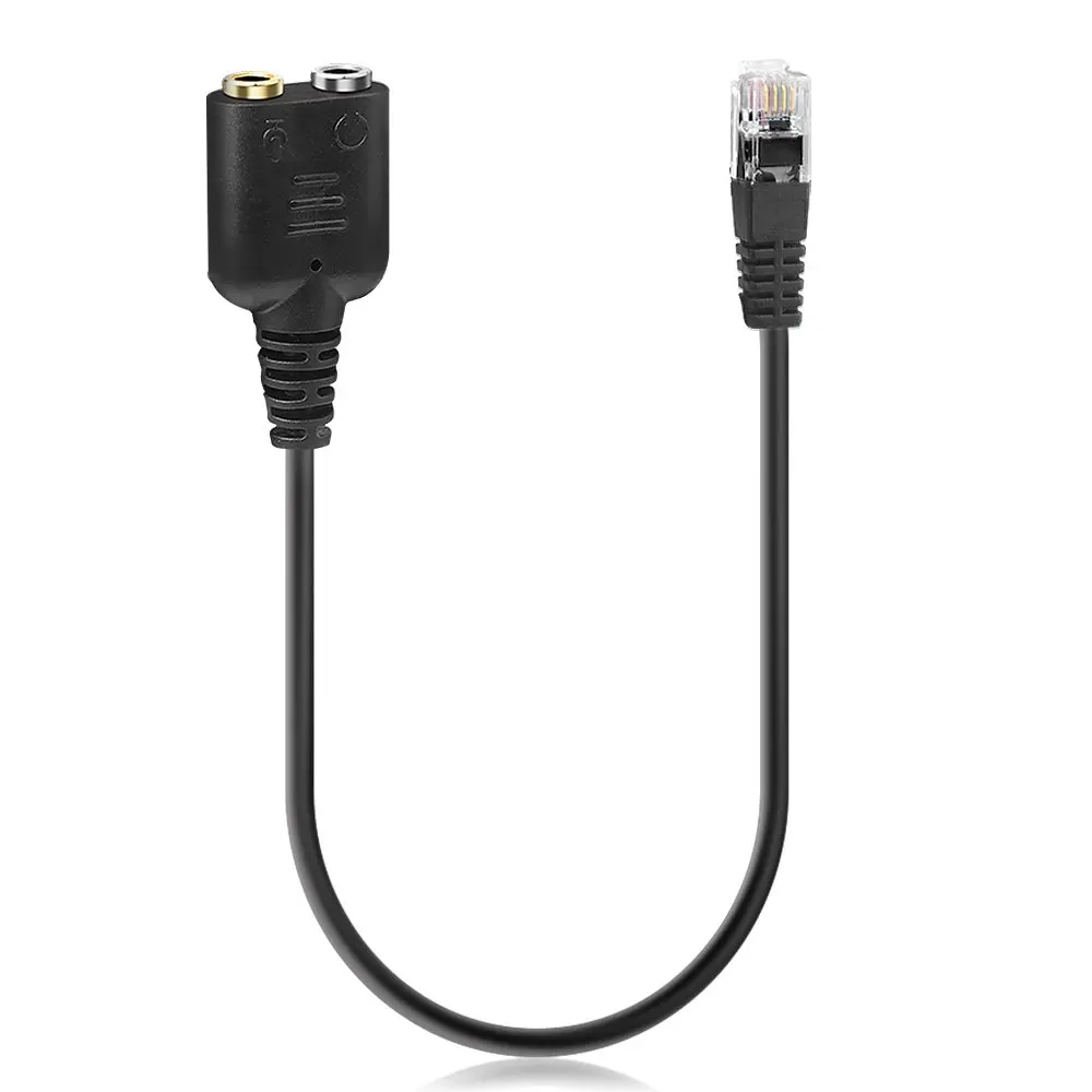 

Computer turn phone headsets double 3.5 MM to RJ9 crystal head headphones switch