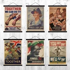 Вторая мировая война 2 американские немецкие солдаты СССР вознаграждение из крафт-бумаги Наклейка для бара домашнее Искусство Декор стен