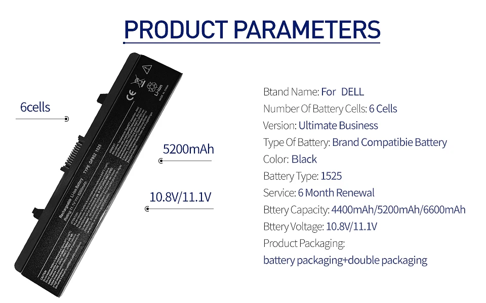 Apexway 11,1 В 6 cell ноутбук Батарея для Dell Inspiron 1525 1545 1526 1546 для Vostro 500 PP29L 0RU573 0RW240 0UK716 0WK371