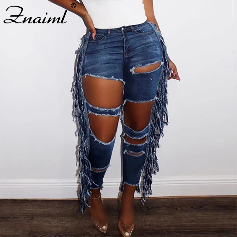 

Znaiml Vintage Ripped Hole Hollow Out Straight Women's Jeans High Waist Tassel Denim Jean Boyfriends Mom y2k Pantalon Pour Femme