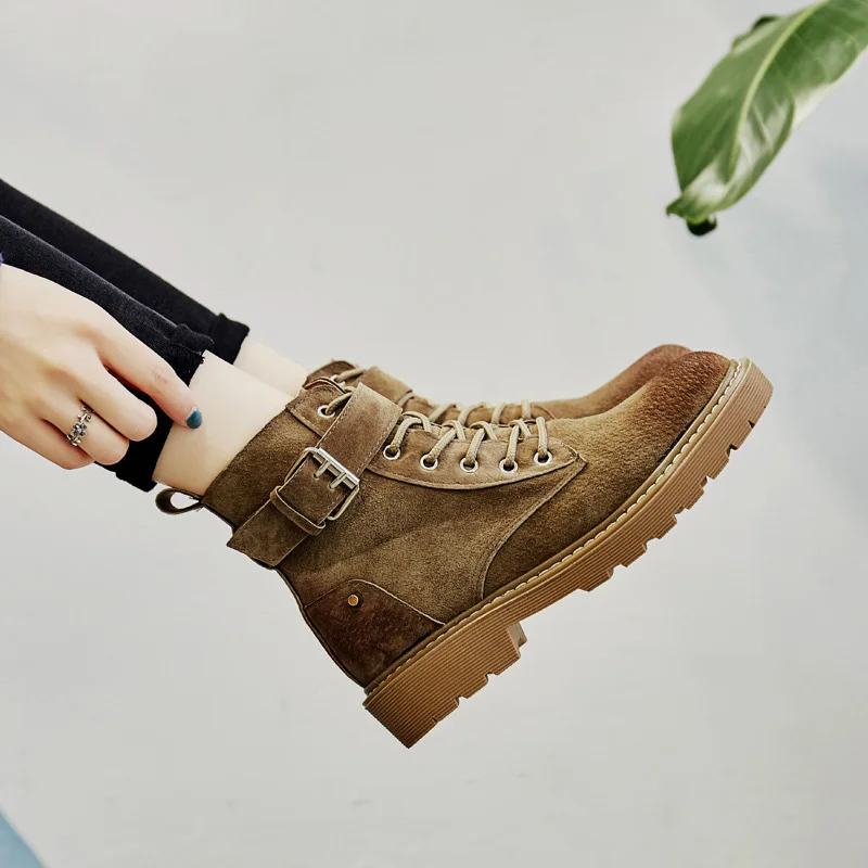 Ботильоны женские из натуральной кожи теплые брендовые зимние ботинки на