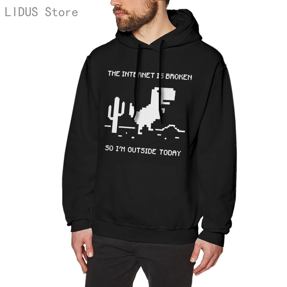 

The Internet Is Broken Web Page Computer Dinosaur Hoodie Sweatshirts Harajuku Creativity Streetwear Hoodies