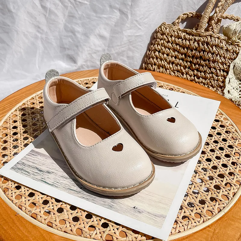 

2022 New Children Girl Princess Shoes Baby Fashion Love Toddler Student Party Dance Shoe Kids Low-Heeled Leather Shoes Size26-36