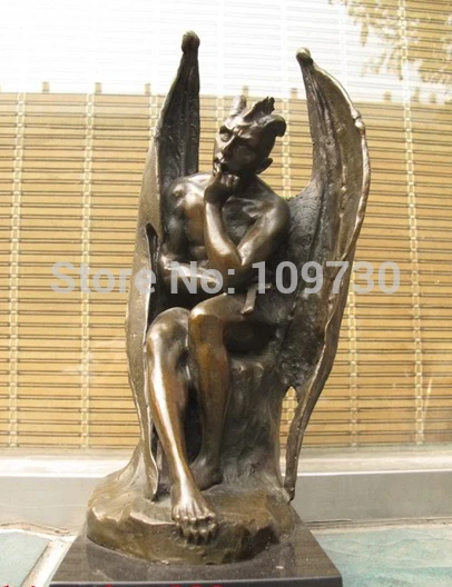 001194 14 &quotпавшее Крыло ангела сатана демоны мраморная бронзовая художественная
