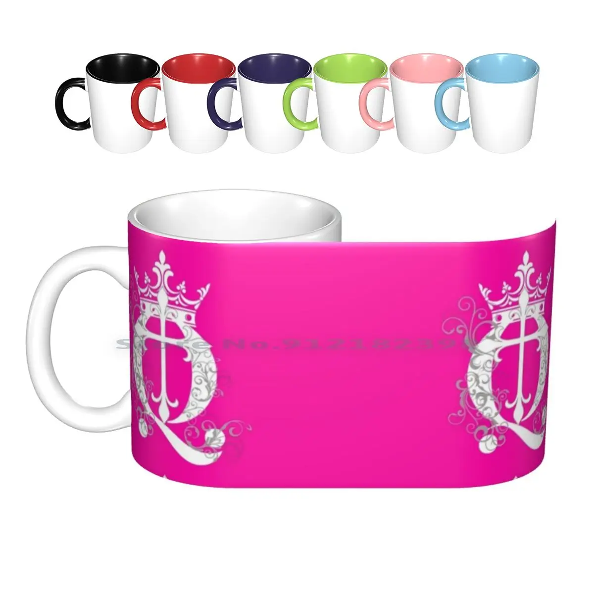 

Розовая чашка Cross Q Crown в бело-сером цвете, керамические кружки, кофейные чашки, кружка для молока и чая, креативная трендовая винтажная Подарочная бутылка