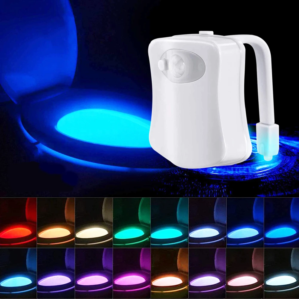 

LED Toilet Seat Night Light PIR Motion Sensor 16 Color Waterproof Backlight For Toilet Bowl Luminaria Lamp WC Bathroom Luces Led