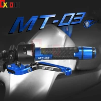motorcycle brake clutch levers handlebar hand grips ends for yamaha mt03 mt 03 mt 03 2005 2019 2015 2016 2017 2018 accessories