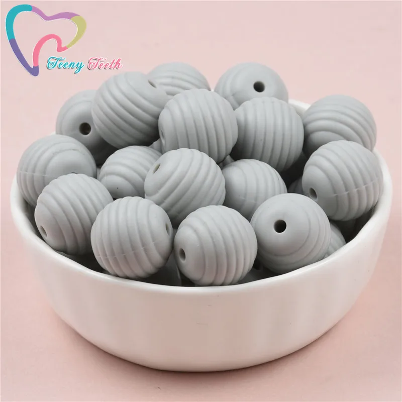 Teeny Teeth 200 шт Круглые спиральные силиконовые бусины пищевого класса для