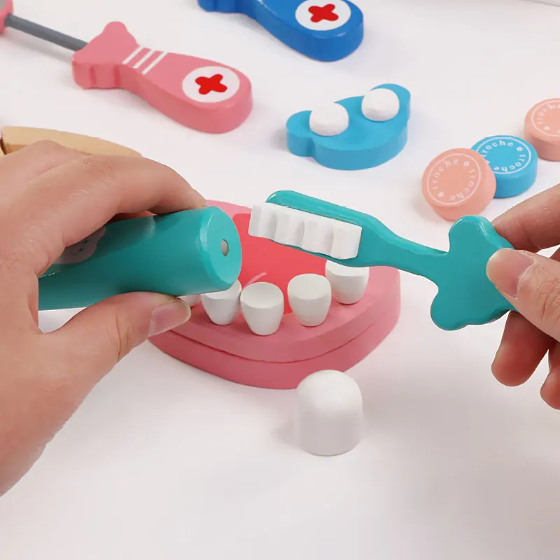 

Kids Wooden Doctor Toy Pretend Hospital Medicine Accessories Children Toy Simulation Family Doctor Nurse Medical Kit Toy
