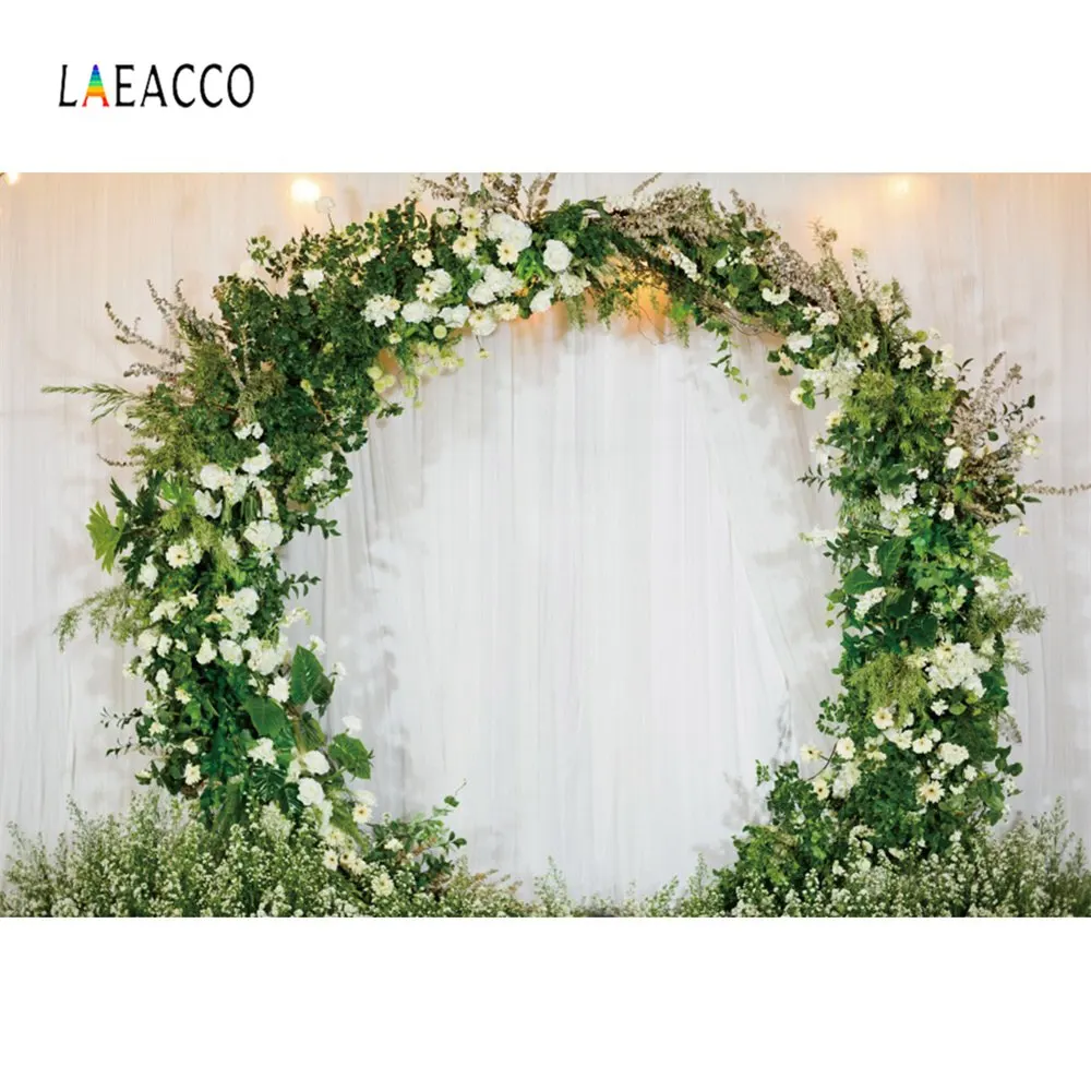 Laeacco фото фон Свадебный Цветочный венок вечерние занавес любовь портрет