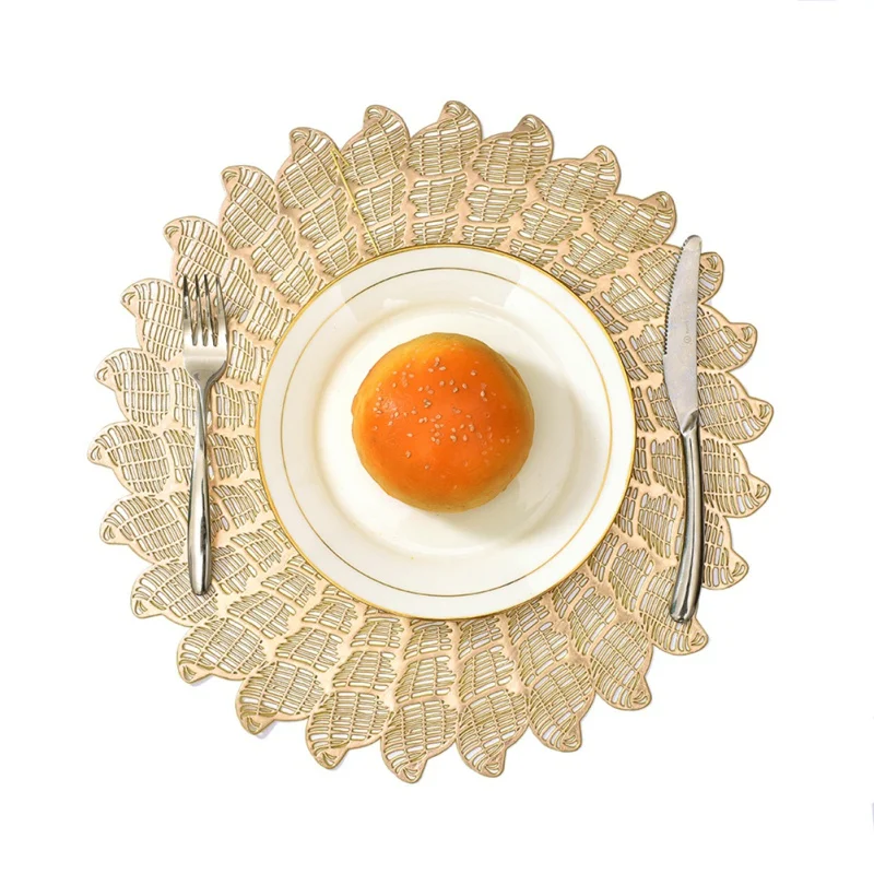 PVC Hollow Placemat Conch Pattern Gold Stamping Household Table Decoration | Дом и сад