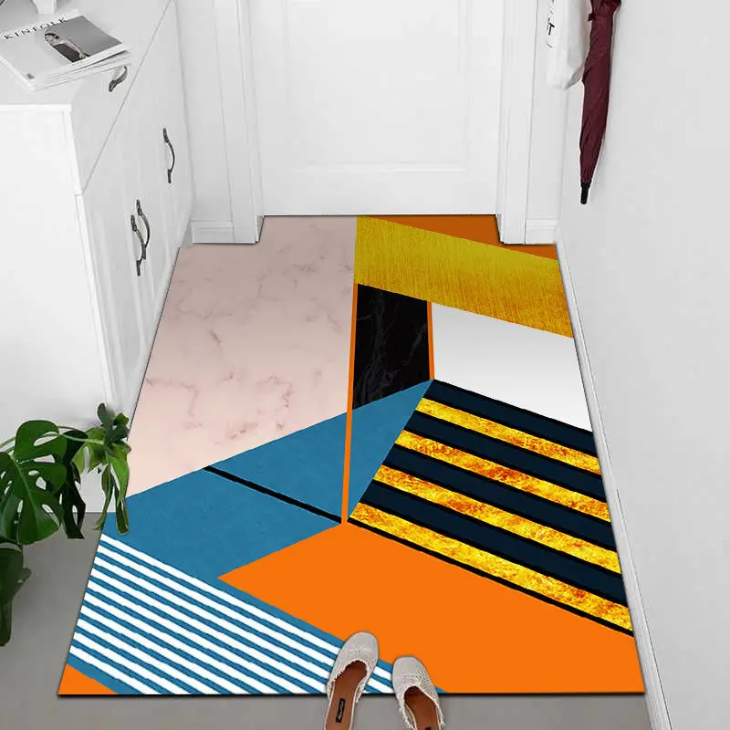 

Modern Art Office Japanese Cover Carpets Waterproof For Living Room Orange And White Fabric Patterned Colourful Home Decor Rugs