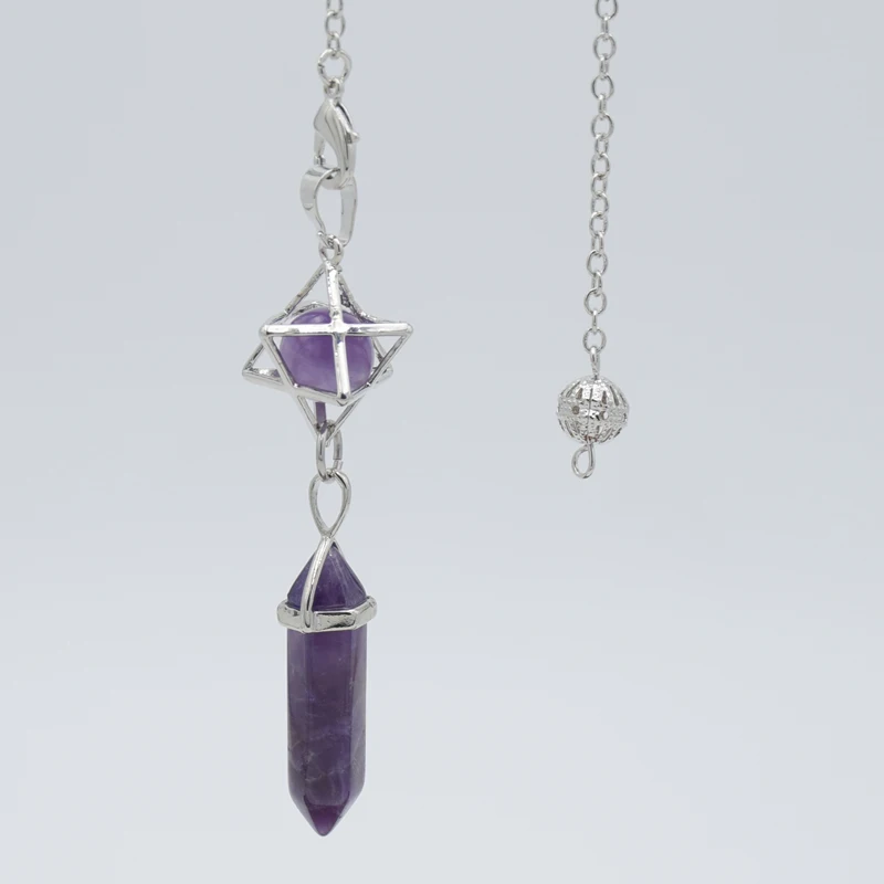 Натуральный камень кристалл шестигранная призма маятник для придания гадания