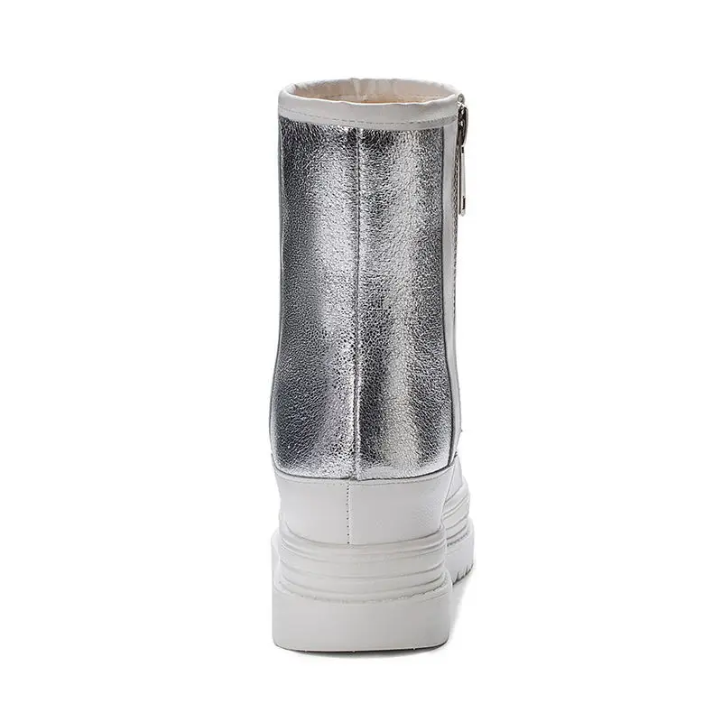 

Winter 2020 sexy ladies silver mid calf boots girls platform women snow boots bling classic Mujer Booties