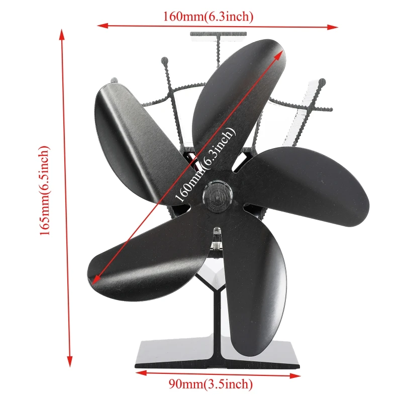 

13MA 201S 5 Blades Heat Powered Stove Fan for Wood Log Burner Heater Fireplace Ecofan