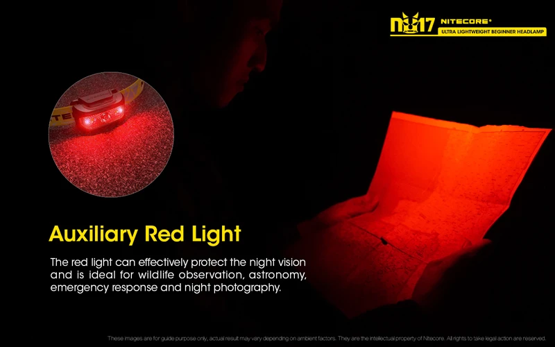 Микро-usb перезаряжаемый Nitecore NU17 тройной выход ультра легкий Начинающий налобный фонарь встроенный литий-ионный аккумулятор