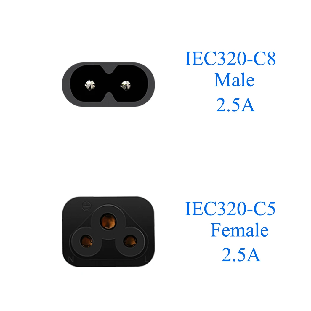 Адаптер joriniec 320 C5 к C8 адаптер питания IEC EC 3Pin типа Мама 2Pin папа | Электроника