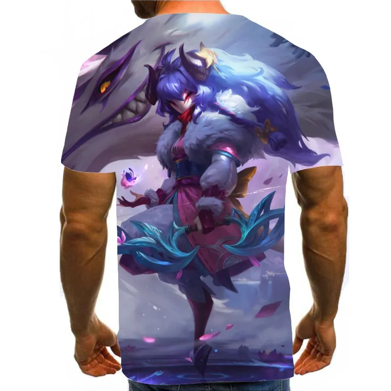 

Men Graphic T Shirts Round Neck 3D Print Summer Short Sleeve Daily Tops League of legends Tees