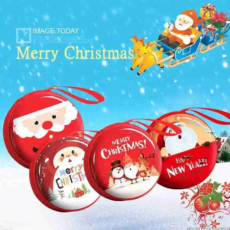 

Round Christmas Coin Purse Cute Cartoon Creative Children's Small Purse