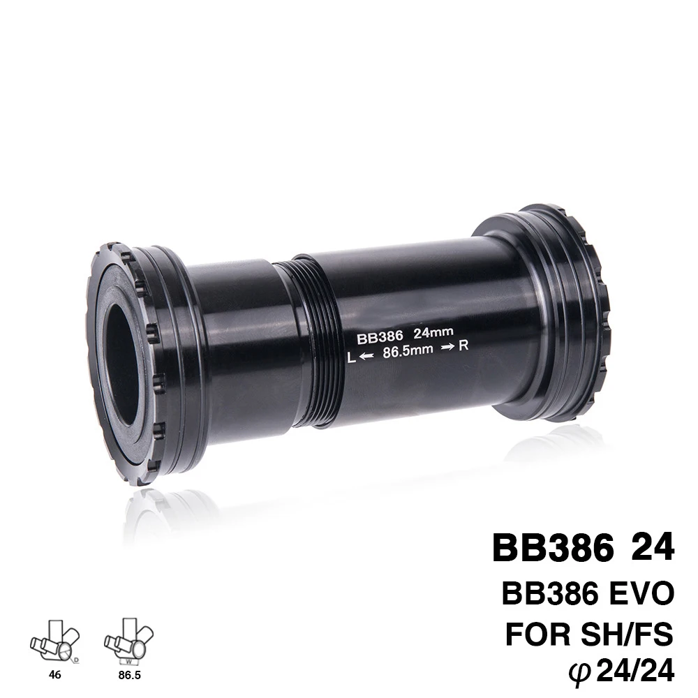 ZTTO BB386 CERAMIC 24 EVO Threaded Lock Press Fit Bottom Bracket for 386 Frame To 24mm Crankset Quality Center Adapter Part