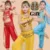 Детские костюмы для танца живота, набор для восточных танцев, для девочек, для танца живота, индийская одежда для танца живота, детский индийский танец, 6 цветов - изображение