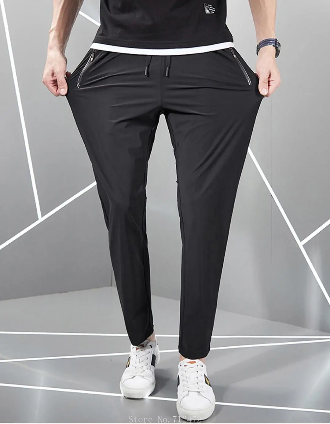 

Эластичные легкие облегающие модные повседневные брюки POOCAN против морщин, дышащие удобные быстросохнущие спортивные брюки