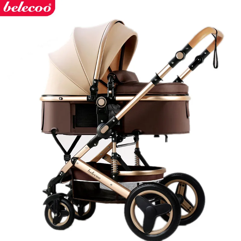 Belecoo Baby Stroller Can Sit Reclining  High Landscape Folding Two-way Four-wheel Shock Absorber  Free Shipping