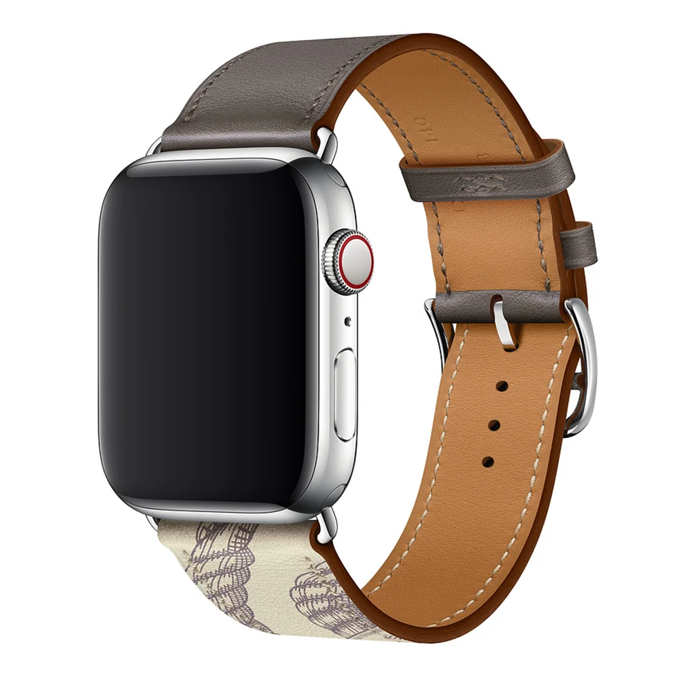 Etain Одиночный тур Браслет для Apple watch 5 Группа 44 мм 40 мм iWatch Группа 42 мм 38 мм ремешок из натуральной кожи для Apple watch 4 3 2 1 44 40 - Цвет ремешка: Etain