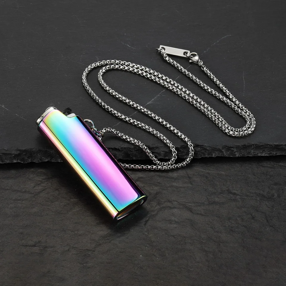 NYUK нестандартная Зажигалка в форме крышки ожерелье кулон модный хип хоп из