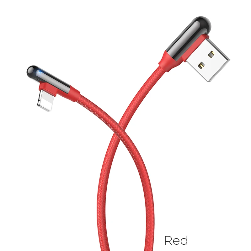 HOCO USB кабель для iPhone 11 Pro Max Apple-Plug быстрое зарядное устройство кабель для передачи данных для IPhone X XS 8 7 6 6s 5 5S кабели для мобильных телефонов - Цвет: Красный