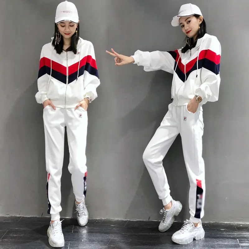 

New hooded sweater women's two piece suit versatile new casual pants sportswear suit women's