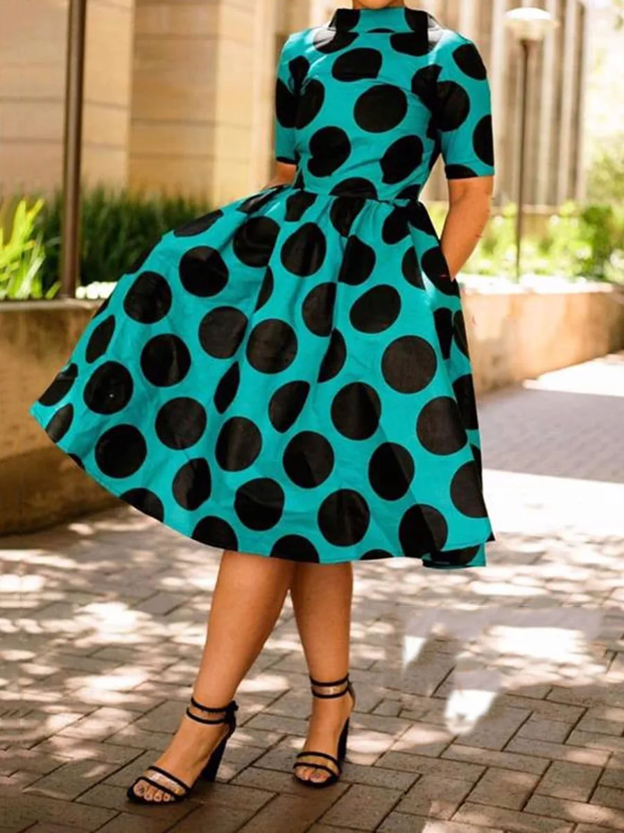 Летние Элегантные вечерние платья синего цвета в африканском стиле размера плюс