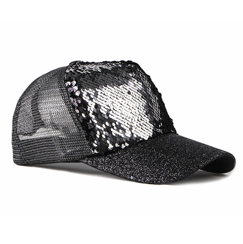 

Spring and summer new hat women's fashion sequin outdoor casual baseball cap women's cap mesh hat tide