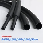 Термоусадочные трубки для ремонта коннекторов, 3:1, черные, диаметром от 1 мм до 39 мм