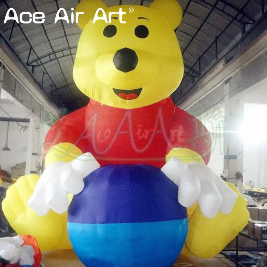

Custom Giant Portable Advertising Item Inflatable Winnie Balloon Pop Up Bear For Outdoor Decoration