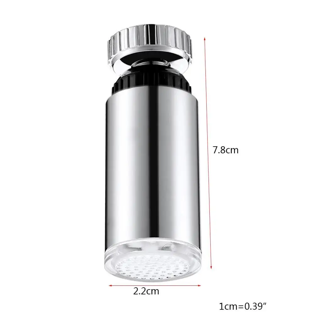 

360 Rotary Water Faucet Colorful LED Light Shower Head Tap Light for Bathroom