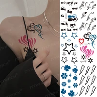 love temporary tattoo stickers couples flashing stars fake tattoo neck clavicle behind ear lightning art arm waterproof stickers