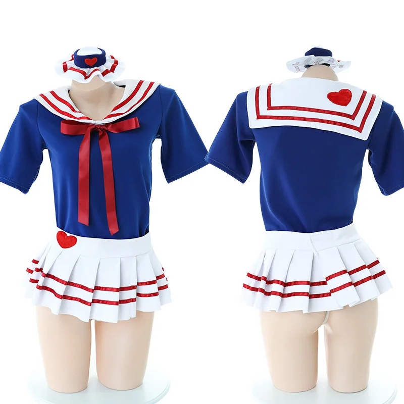 

Japanese Sexy Nightclub Lingerie School Uniform Sailor Top & Mini Skirt Women Underwear Set Babydoll Cosplay Student Costumes