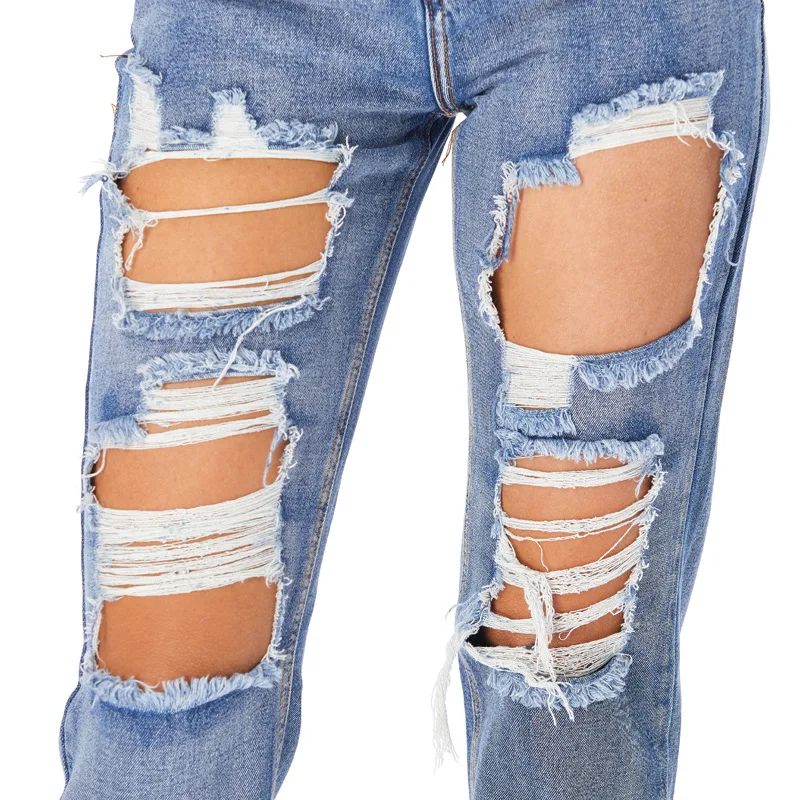 

Denimcolab 2021 Loose Ripped Jeans Pants Women High Waist Fashion Boyfriend Jeans Ladies Casual Straight Pants Vintage Mom Jeans