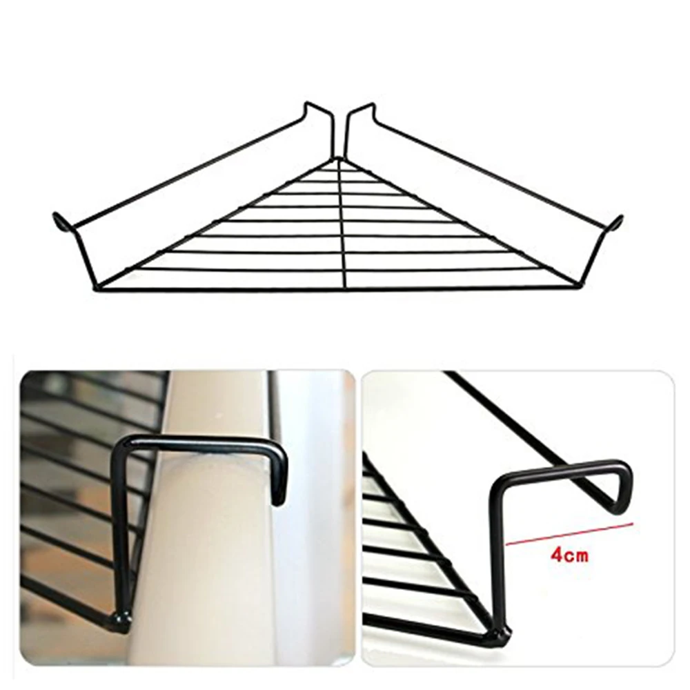 Черная современная металлическая офисная подвесная угловая полка для хранения